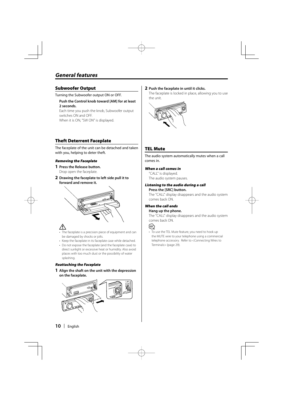 General features | Kenwood B64-3537-00/00 KDC-W5037Y User Manual | Page 10 / 36