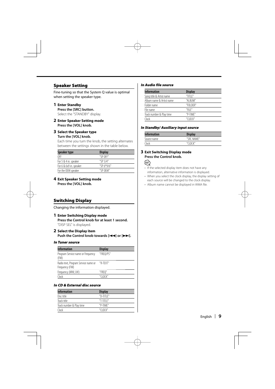 Kenwood B64-3537-00/00 KDC-W5037Y User Manual | Page 9 / 36