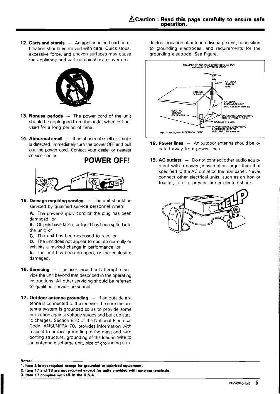 Power off | Kenwood B60-0763-00 User Manual | Page 5 / 24