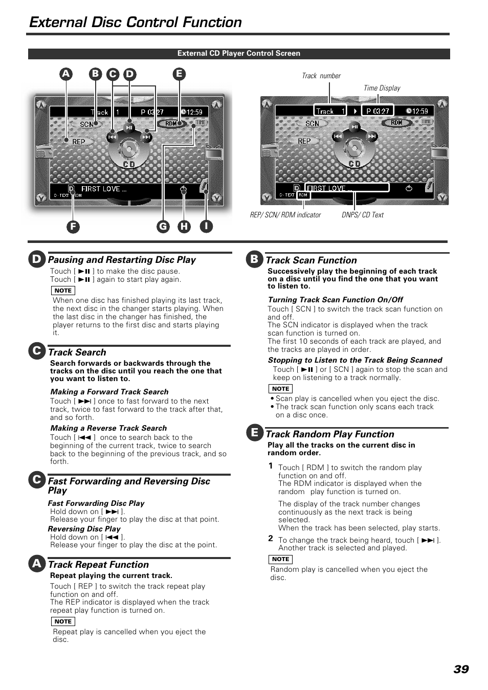 External disc control function | Kenwood KVT-920DVD User Manual | Page 39 / 68