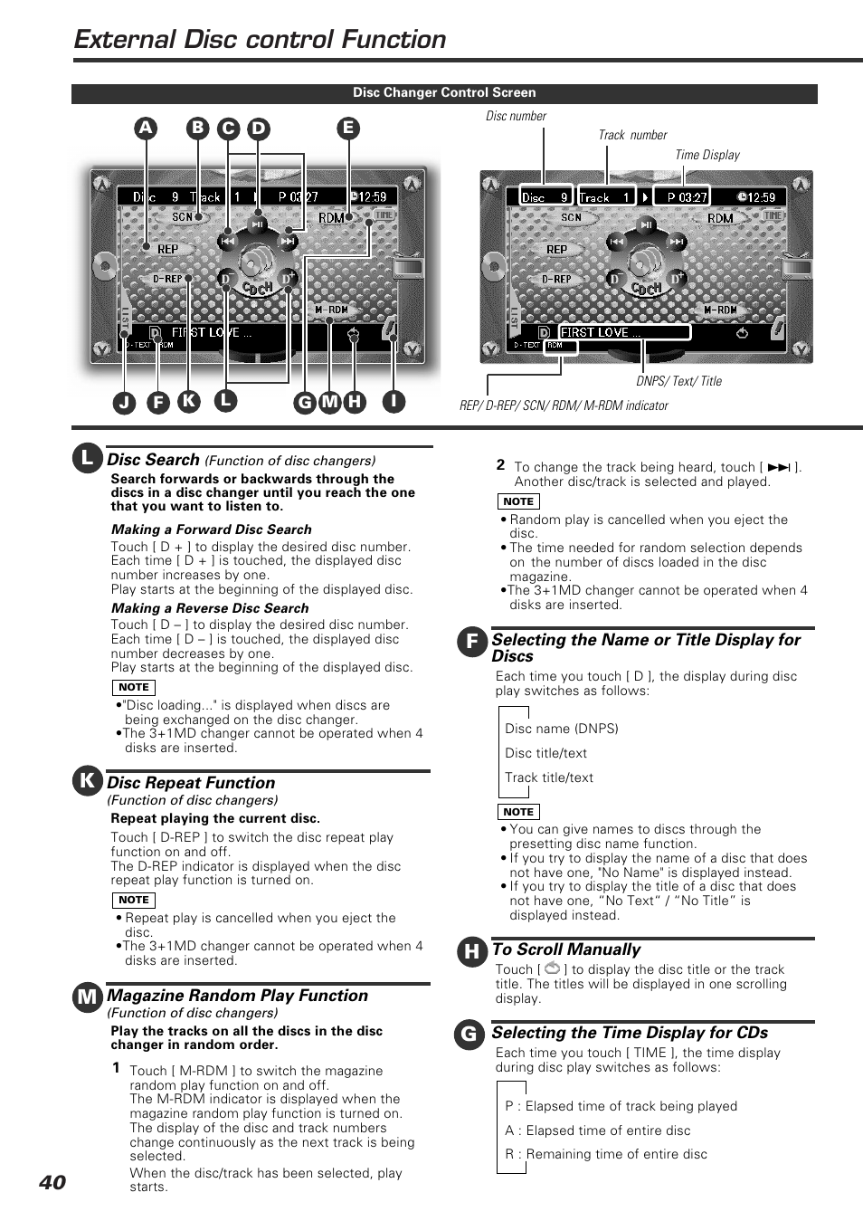 External disc control function, Kh m | Kenwood KVT-920DVD User Manual | Page 40 / 68