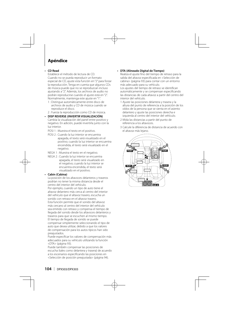 Apéndice | Kenwood DPX503 User Manual | Page 104 / 112