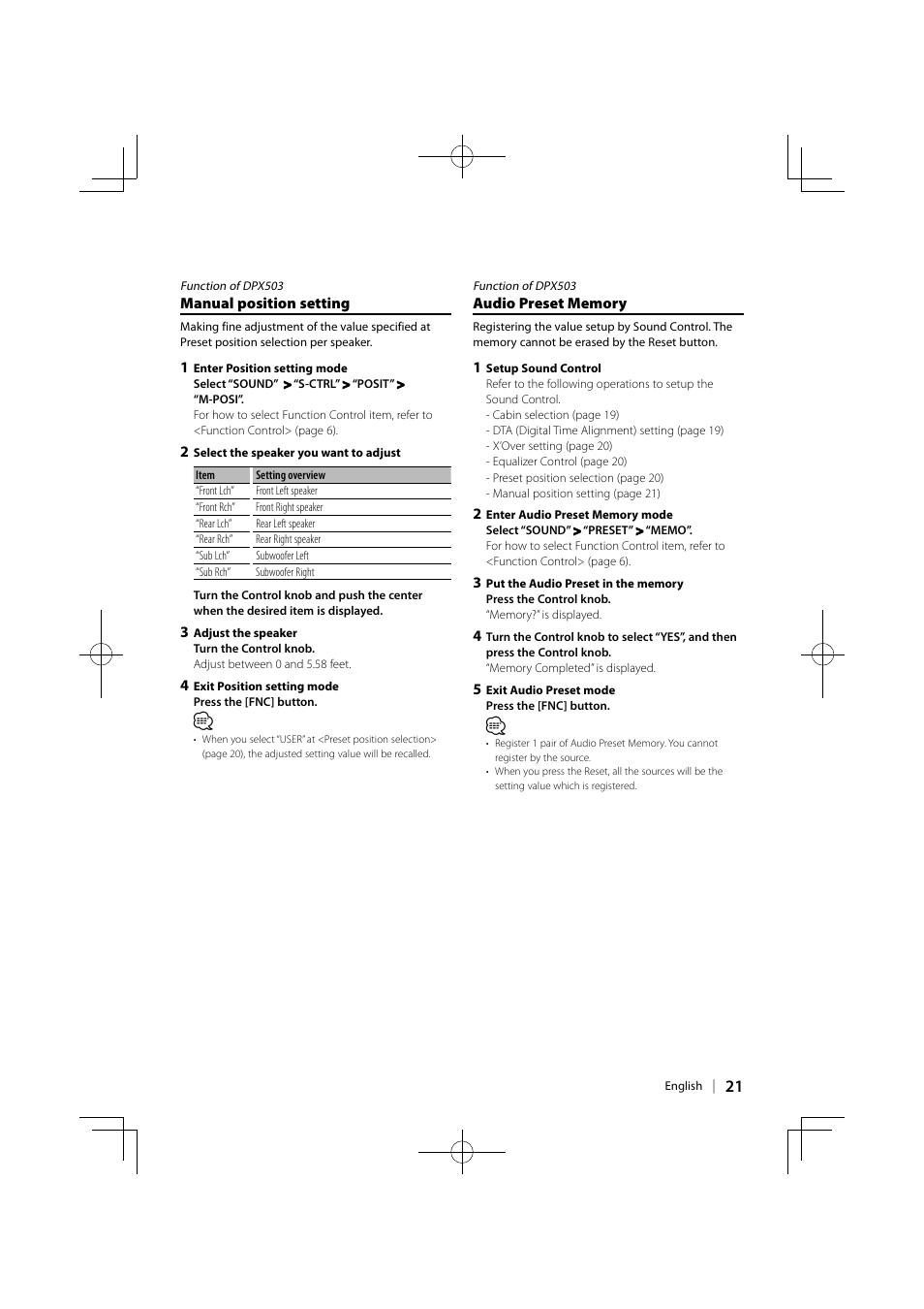 Kenwood DPX503 User Manual | Page 21 / 112