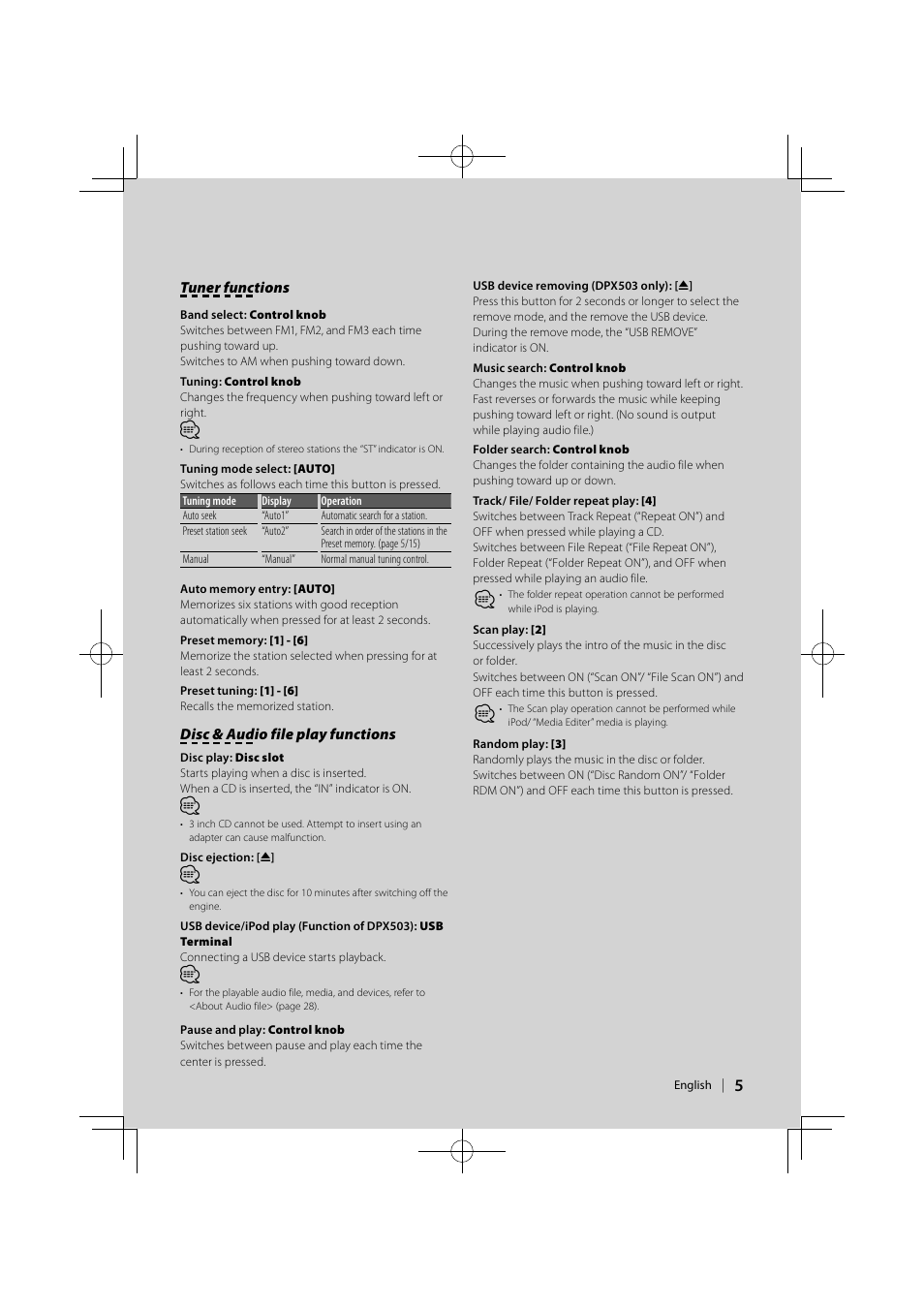 Kenwood DPX503 User Manual | Page 5 / 112