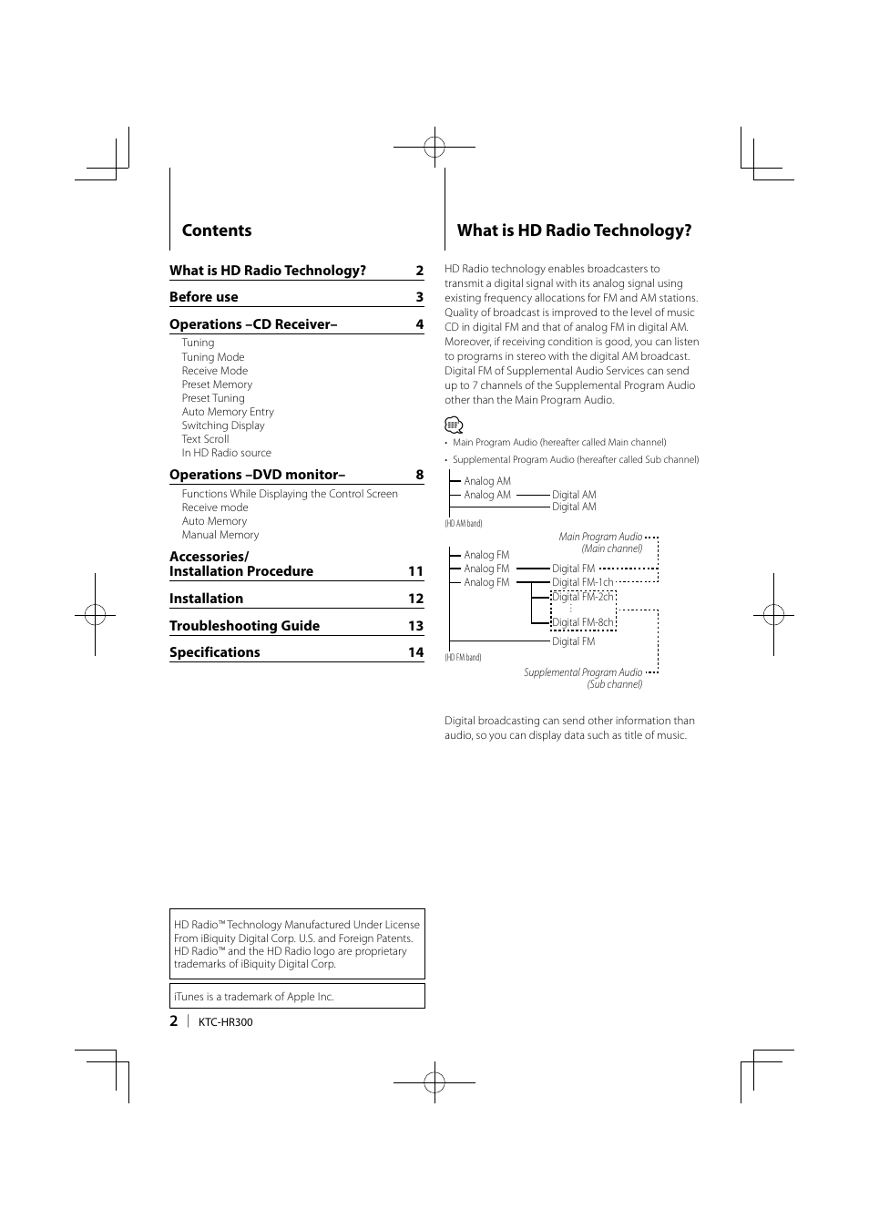 Contents what is hd radio technology | Kenwood eXcelon KDC-X789 User Manual | Page 2 / 14