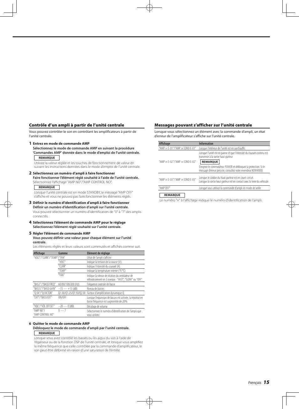 Kenwood eXcelon KAC-X811D User Manual | Page 15 / 28