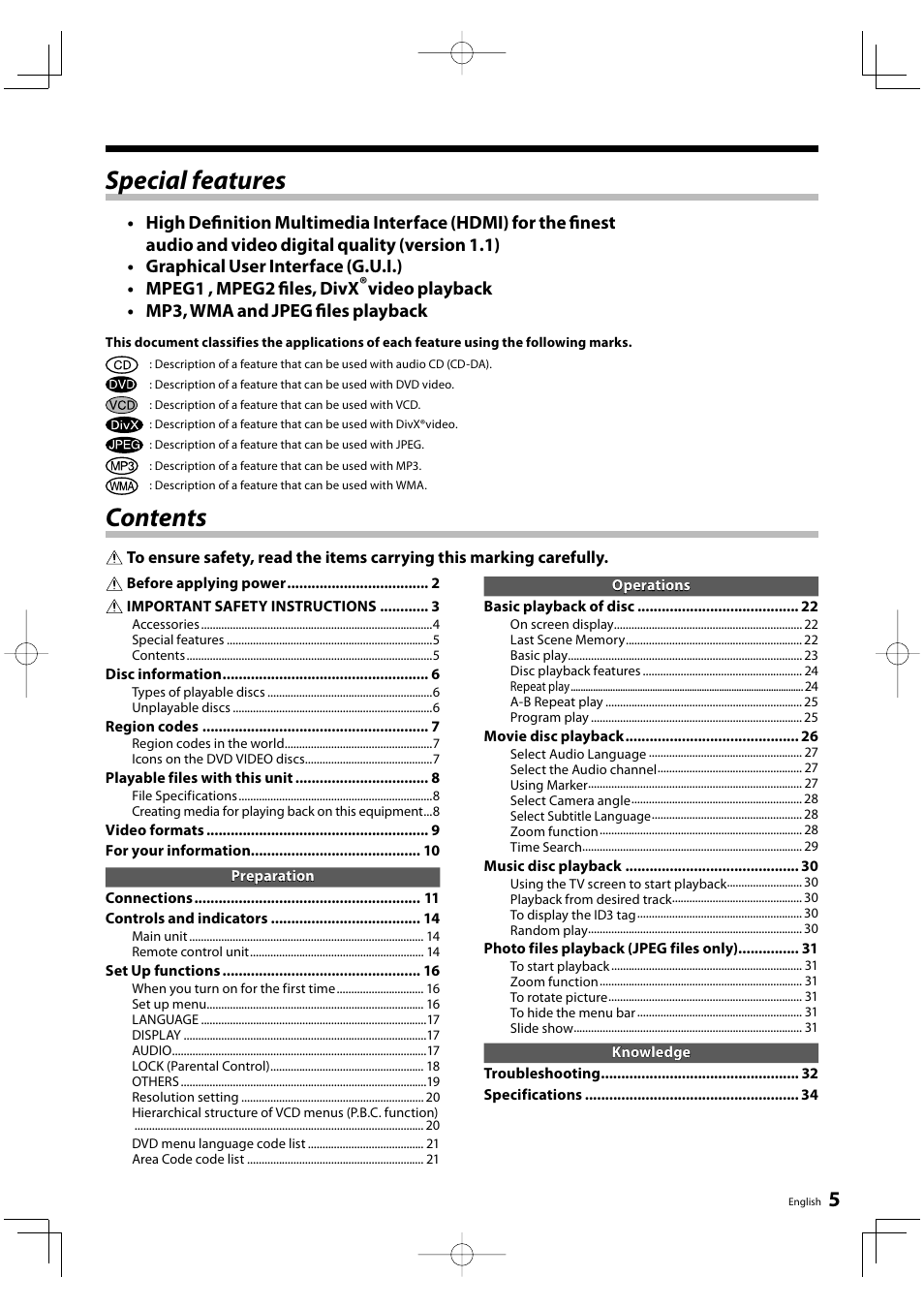 Kenwood DVF-5500 User Manual | Page 5 / 36