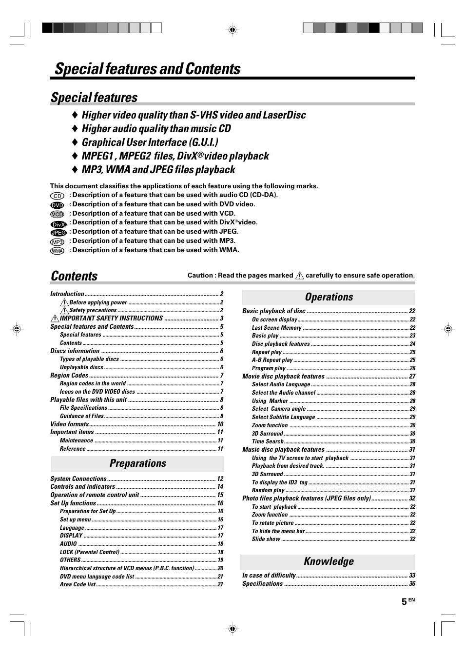 Kenwood DVF-3300 User Manual | Page 5 / 36