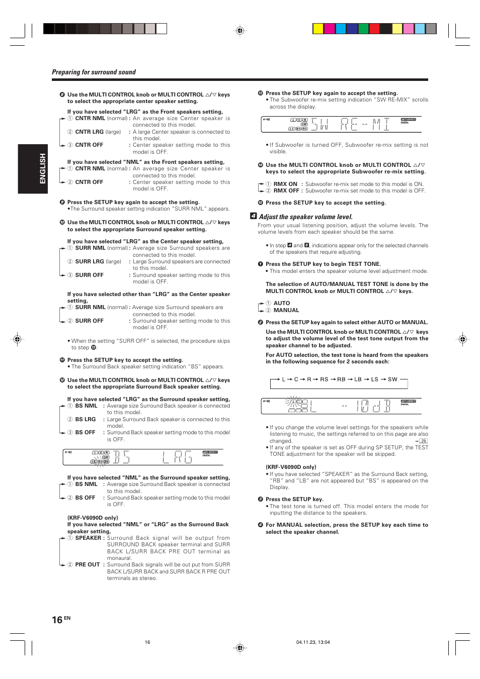 Kenwood KRF-V5090D User Manual | Page 16 / 36