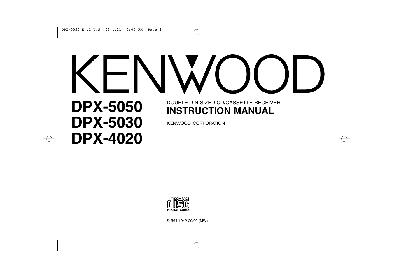 Kenwood DPX-4020 User Manual | 40 pages