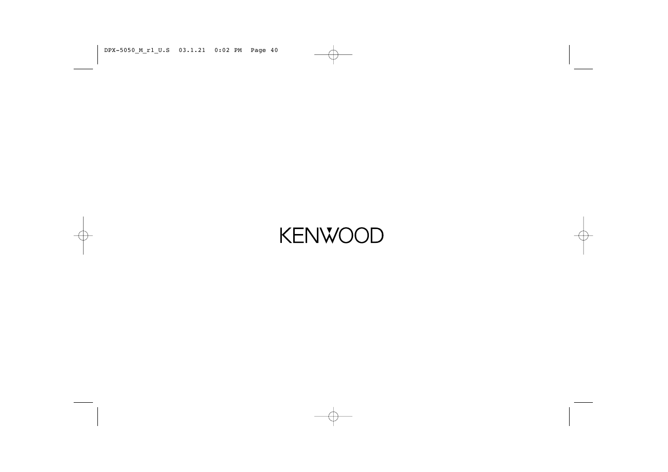 Kenwood DPX-4020 User Manual | Page 40 / 40