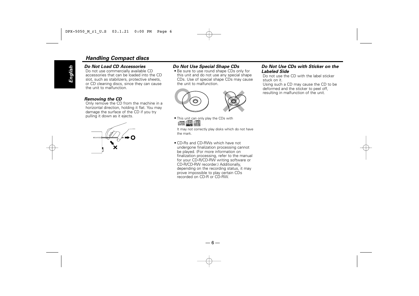 Kenwood DPX-4020 User Manual | Page 6 / 40