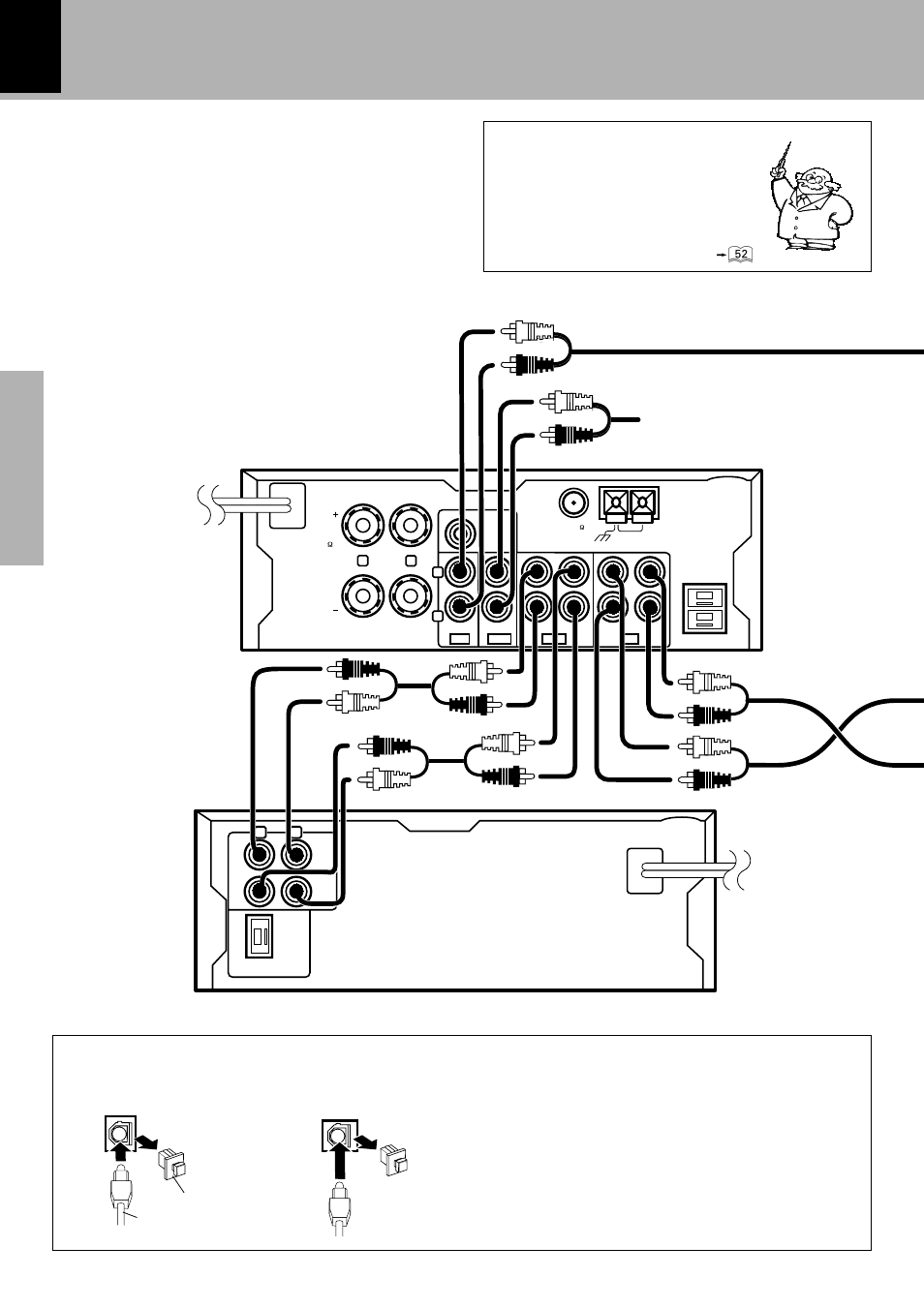 Connection of audio cord, Malfunction of microcomputer, Connection with optical fiber cable | R-se7 x-se7 (optional) | Kenwood FM/AM Reciever R-SE7 User Manual | Page 10 / 56