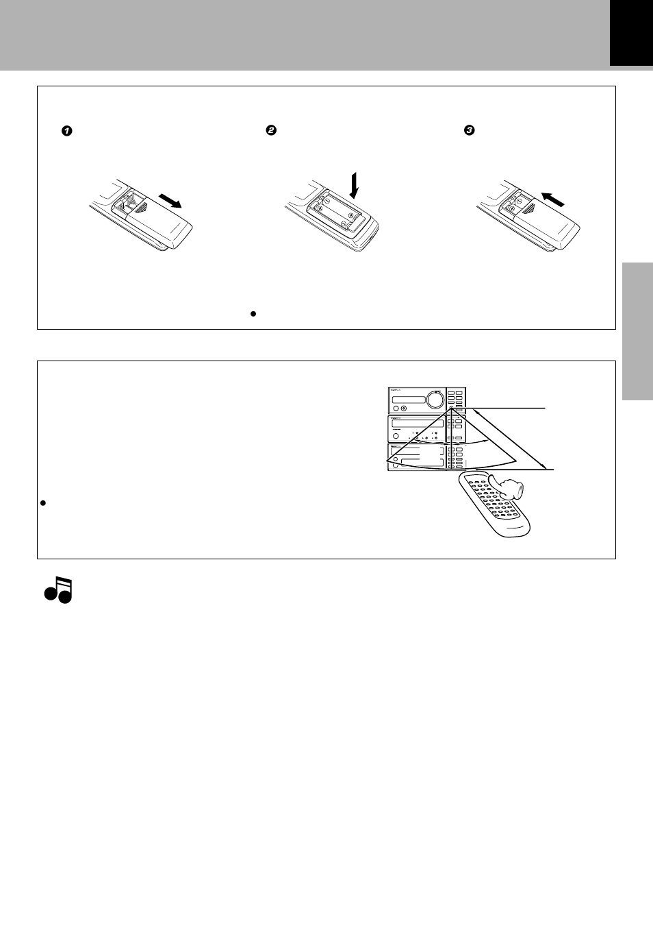 Operation of remote control unit, Operation loading batteries | Kenwood FM/AM Reciever R-SE7 User Manual | Page 17 / 56