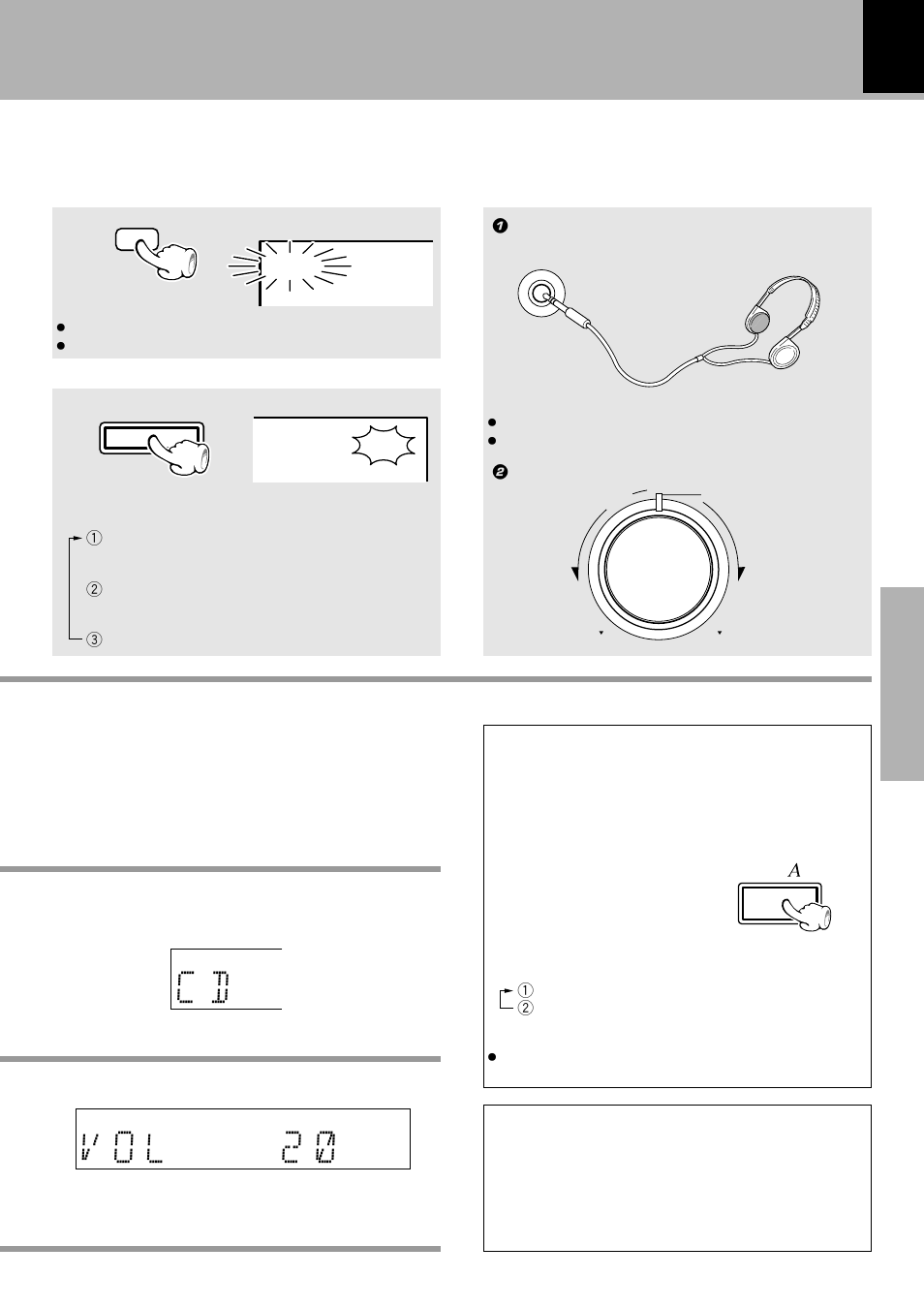 Listening through headphones, Power switch standby, Bass and treble compensation | Auto power save function, Muting the sound temporarily | Kenwood FM/AM Reciever R-SE7 User Manual | Page 19 / 56