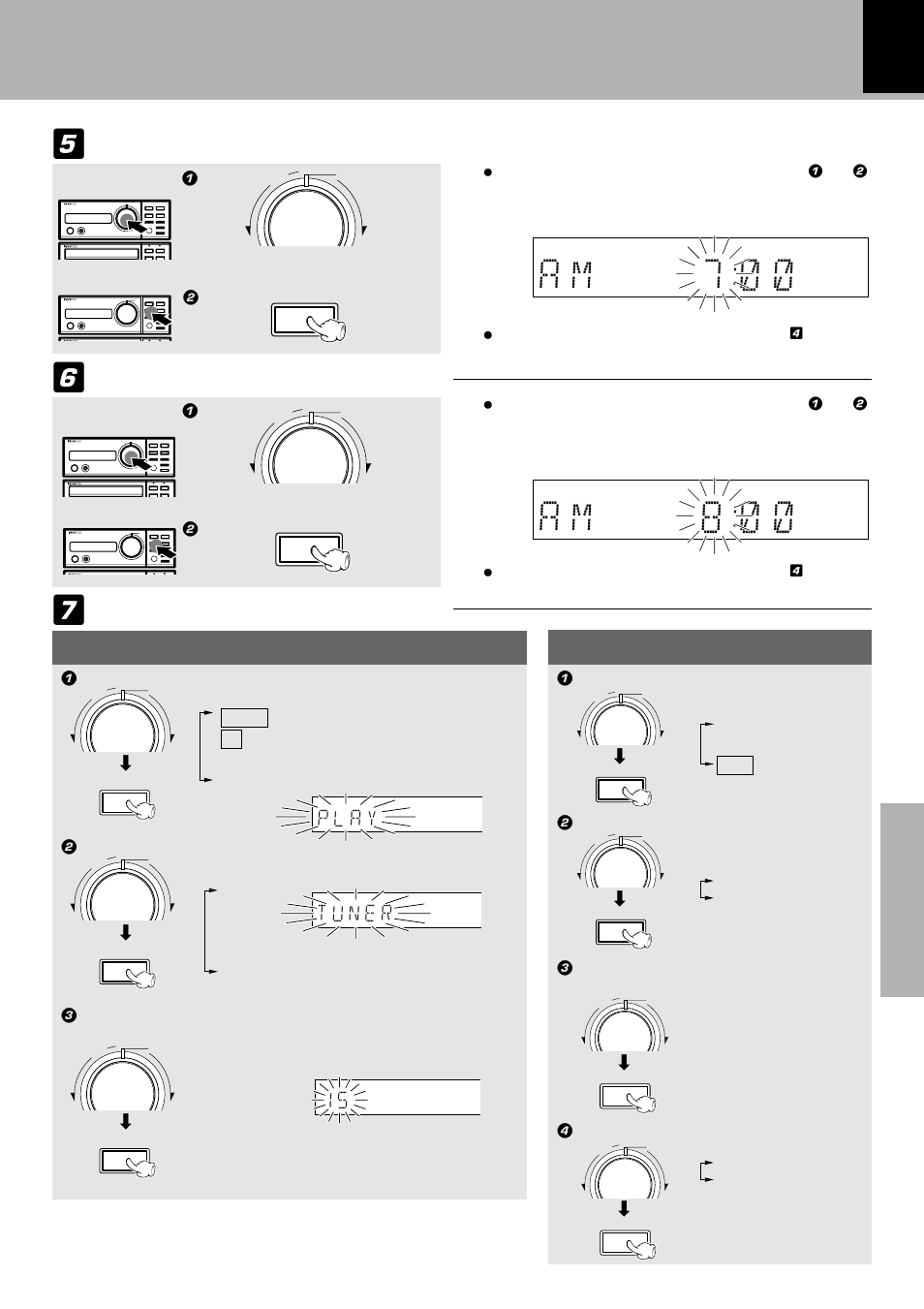 A m 7 ) ), A m 8 ) ), P l a y | Kenwood FM/AM Reciever R-SE7 User Manual | Page 47 / 56