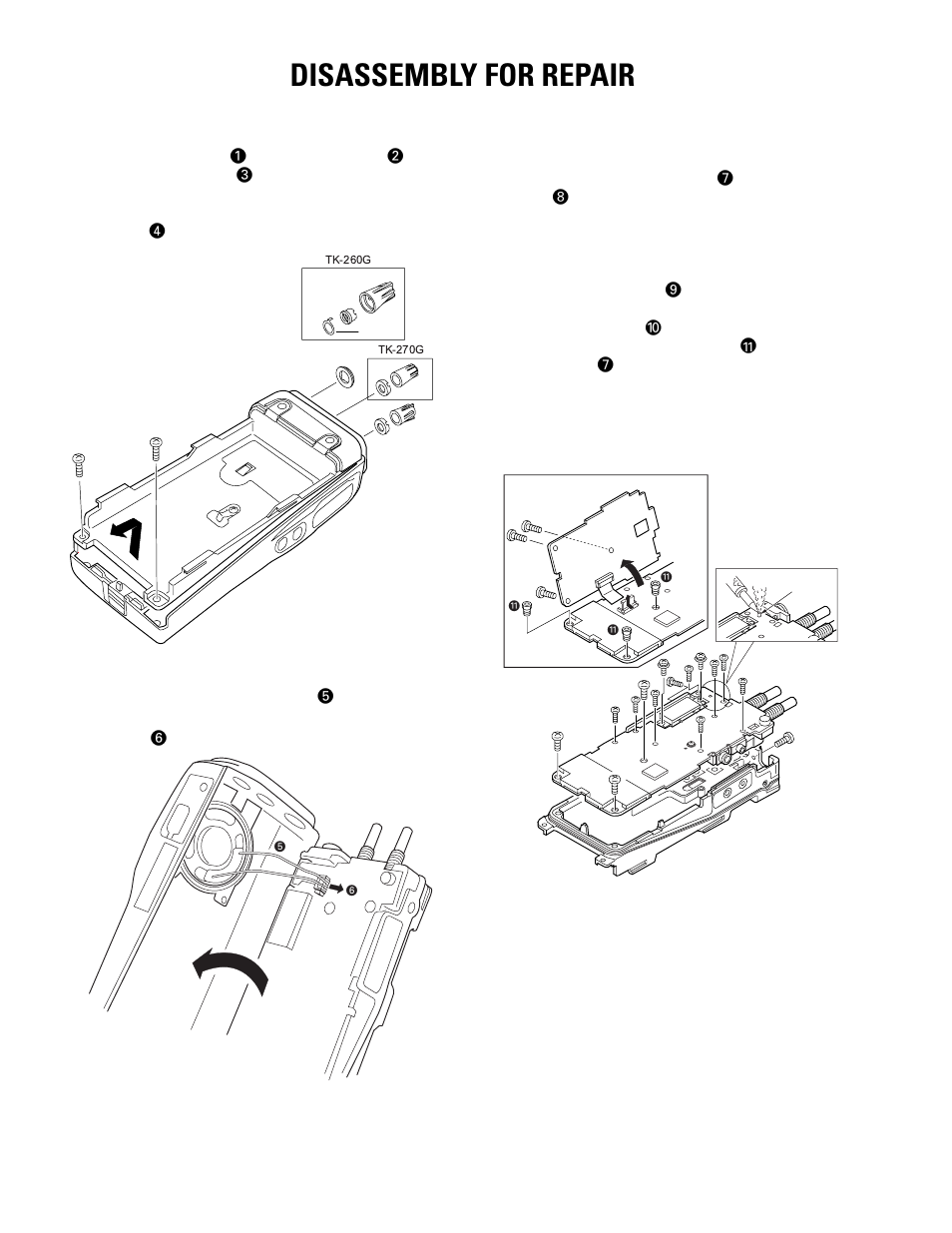 Disassembly for repair | Kenwood TK-270G User Manual | Page 16 / 50