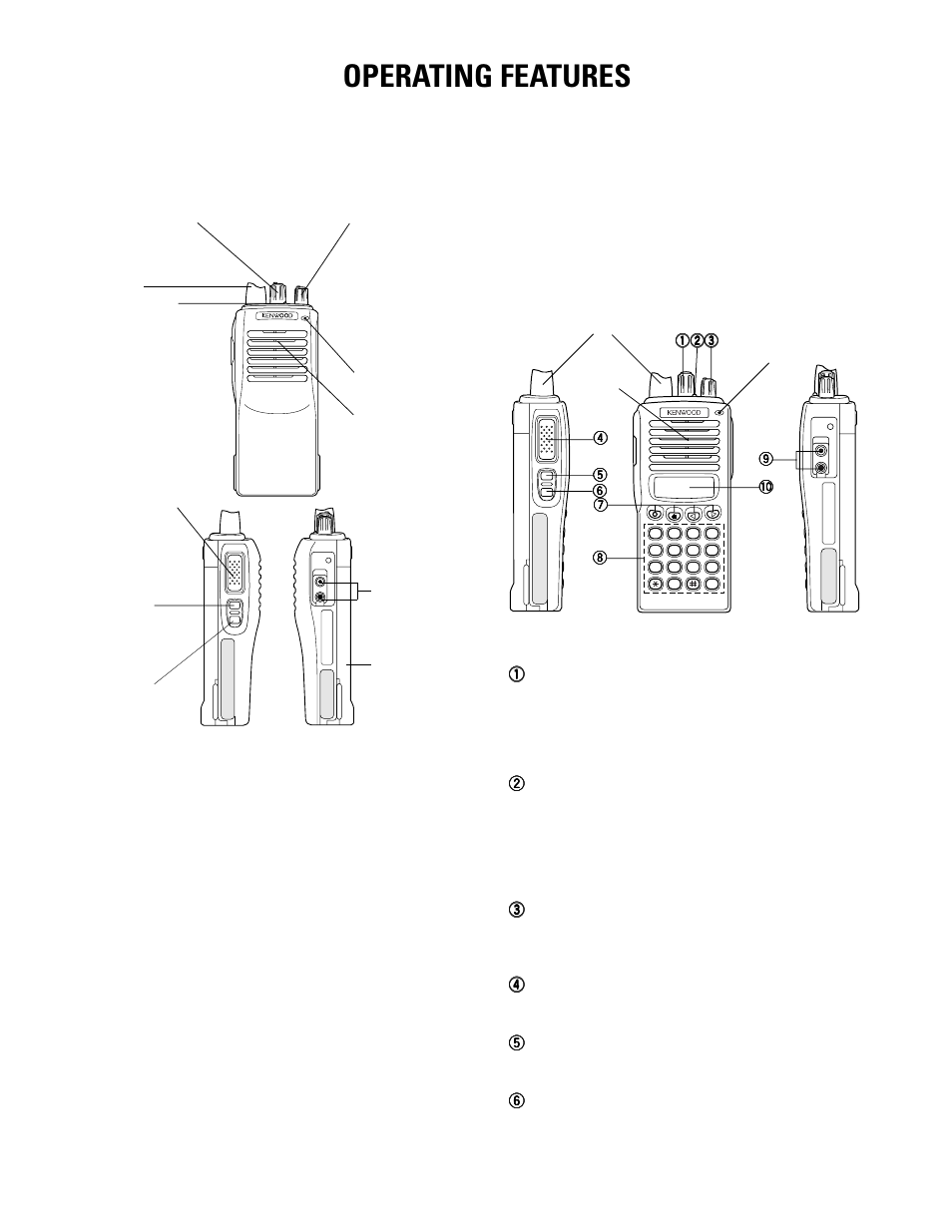 Operating features, Operation features | Kenwood TK-270G User Manual | Page 3 / 50