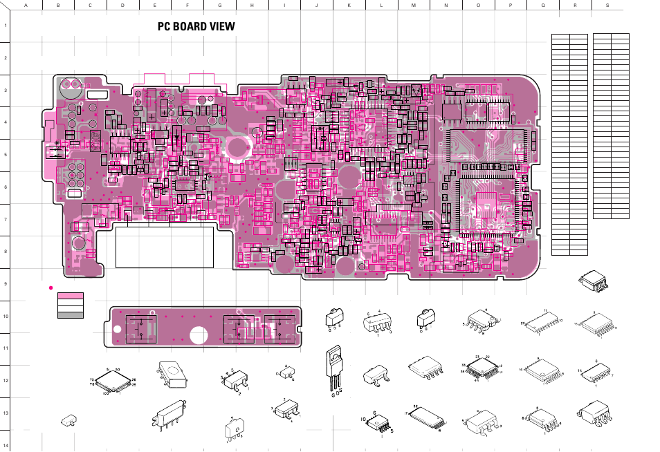 Pc board view | Kenwood TK-270G User Manual | Page 44 / 50