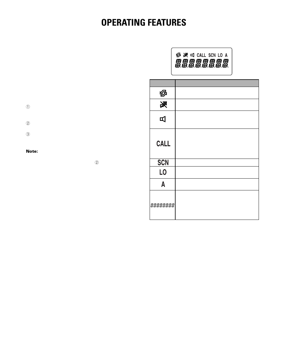 Operating features | Kenwood TK-270G User Manual | Page 5 / 50