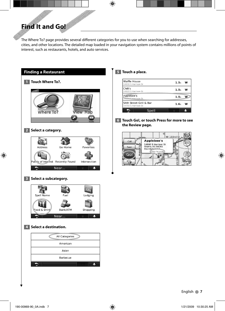 Find it and go | Kenwood DNX7340BT User Manual | Page 7 / 20