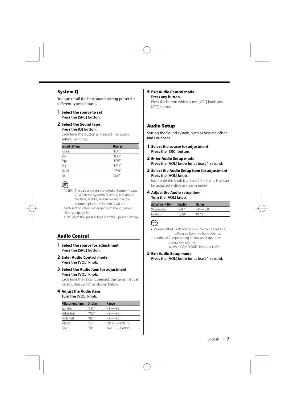 Kenwood KDC-2031SA/G User Manual | Page 7 / 24