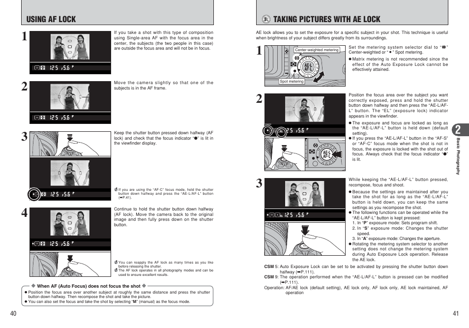 Taking pictures with ae lock, Using af lock | FujiFilm FinePix S3Pro User Manual | Page 21 / 73