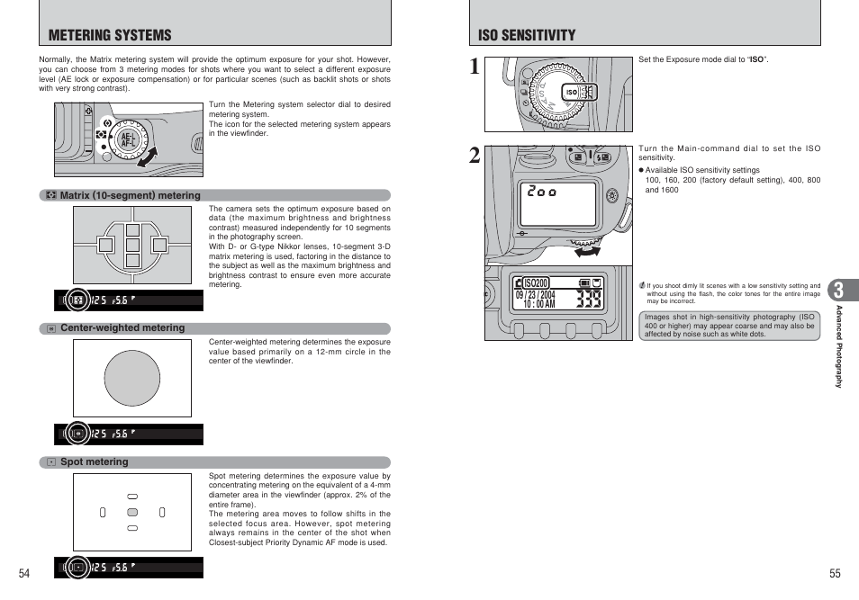 Metering systems, Iso sensitivity | FujiFilm FinePix S3Pro User Manual | Page 28 / 73