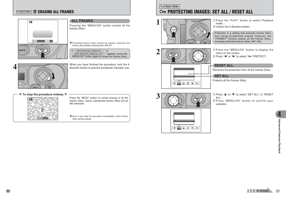 I protecting images: set all / reset all | FujiFilm FinePix S3Pro User Manual | Page 46 / 73