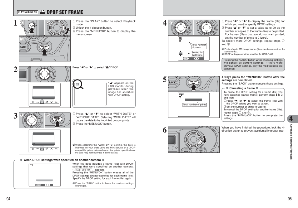 U dpof set frame | FujiFilm FinePix S3Pro User Manual | Page 48 / 73