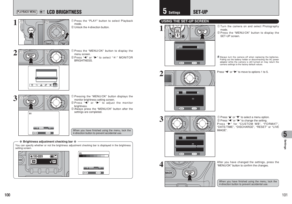Lcd brightness, Set-up | FujiFilm FinePix S3Pro User Manual | Page 51 / 73