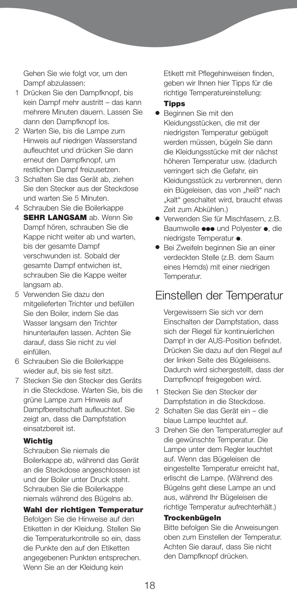 Einstellen der temperatur | Kenwood IC400 Series User Manual | Page 20 / 90