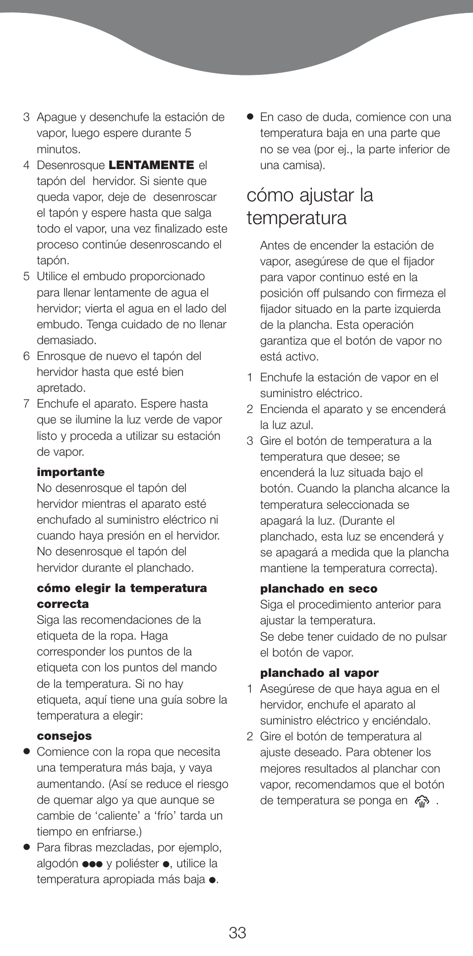 Cómo ajustar la temperatura | Kenwood IC400 Series User Manual | Page 35 / 90