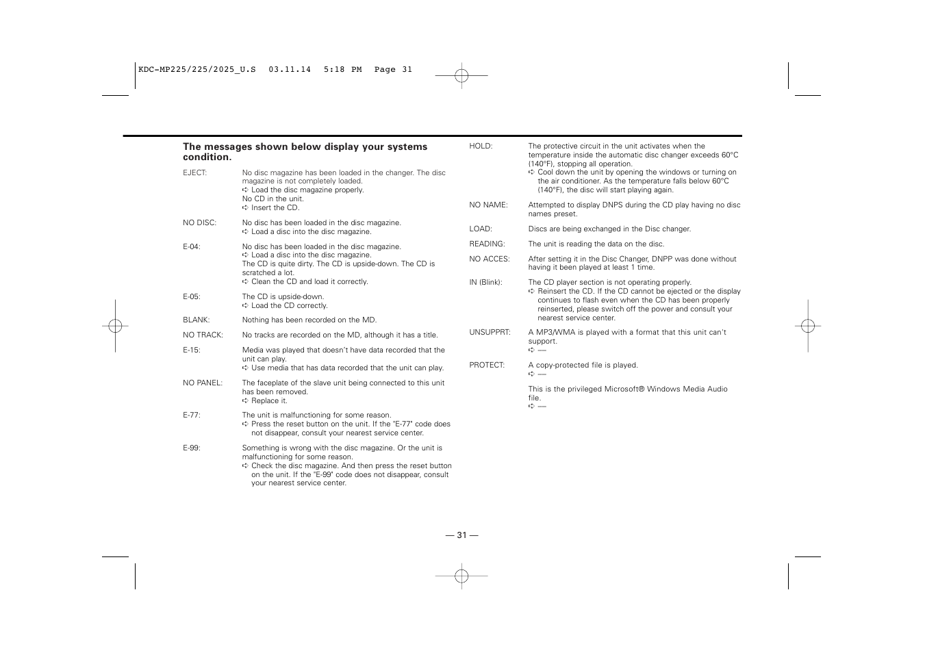 Kenwood KDC-2025 User Manual | Page 31 / 96