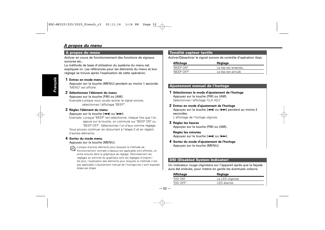 Kenwood KDC-2025 User Manual | Page 52 / 96