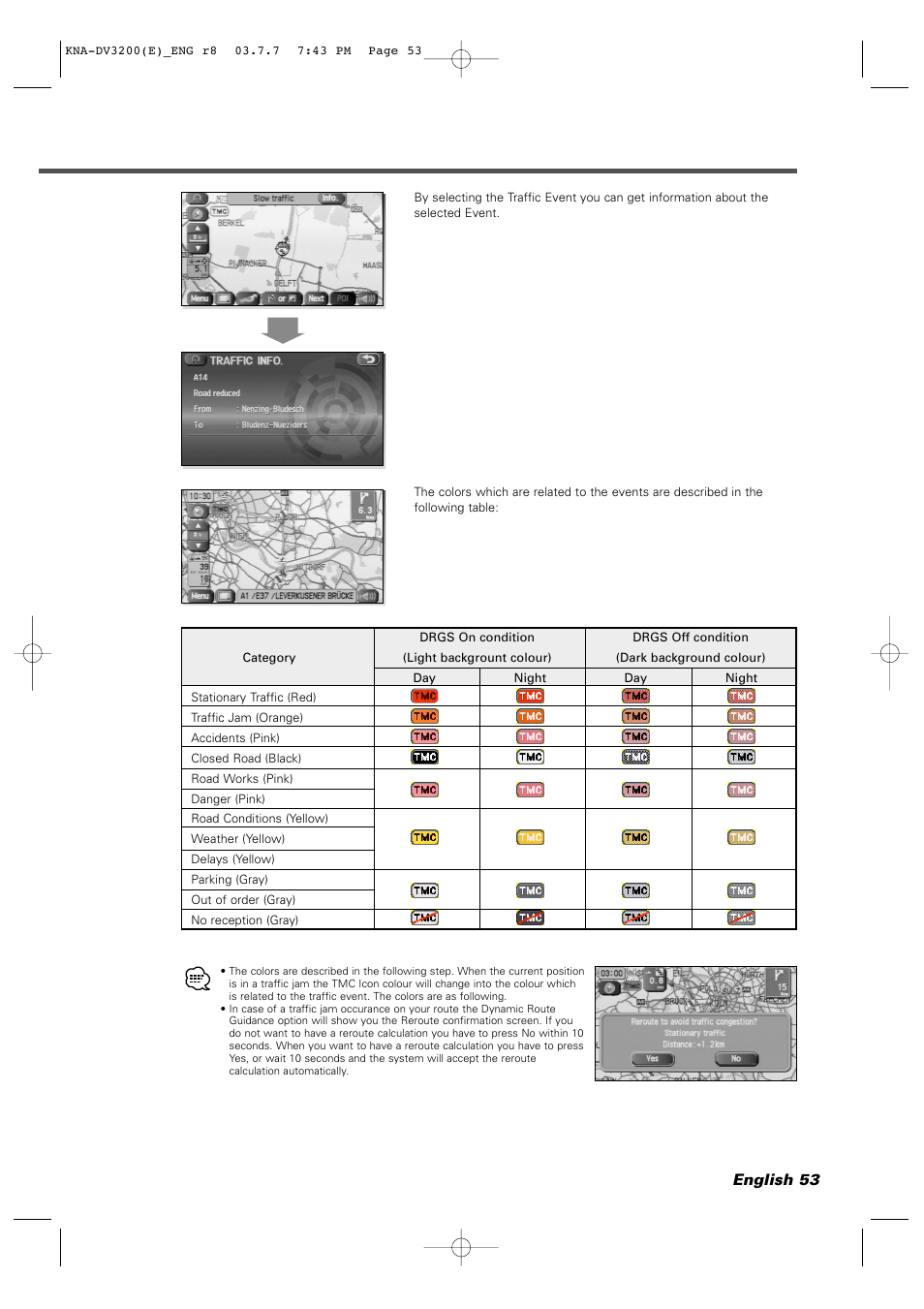 English 53 | Kenwood DVD NAVIGATION SYSTEM KNA-DV3200 User Manual | Page 53 / 60