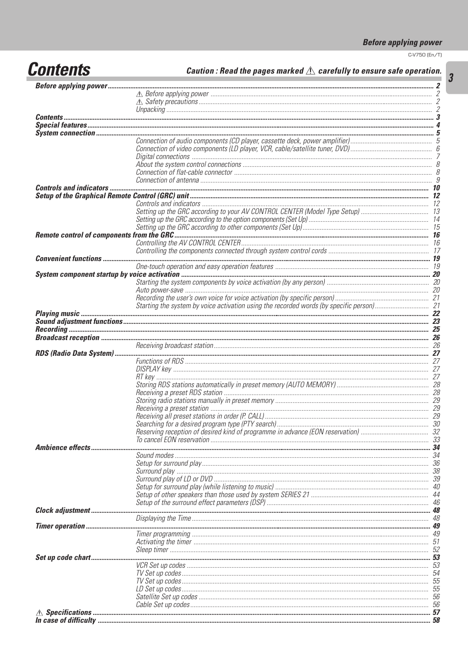 Kenwood C-V750 User Manual | Page 3 / 60