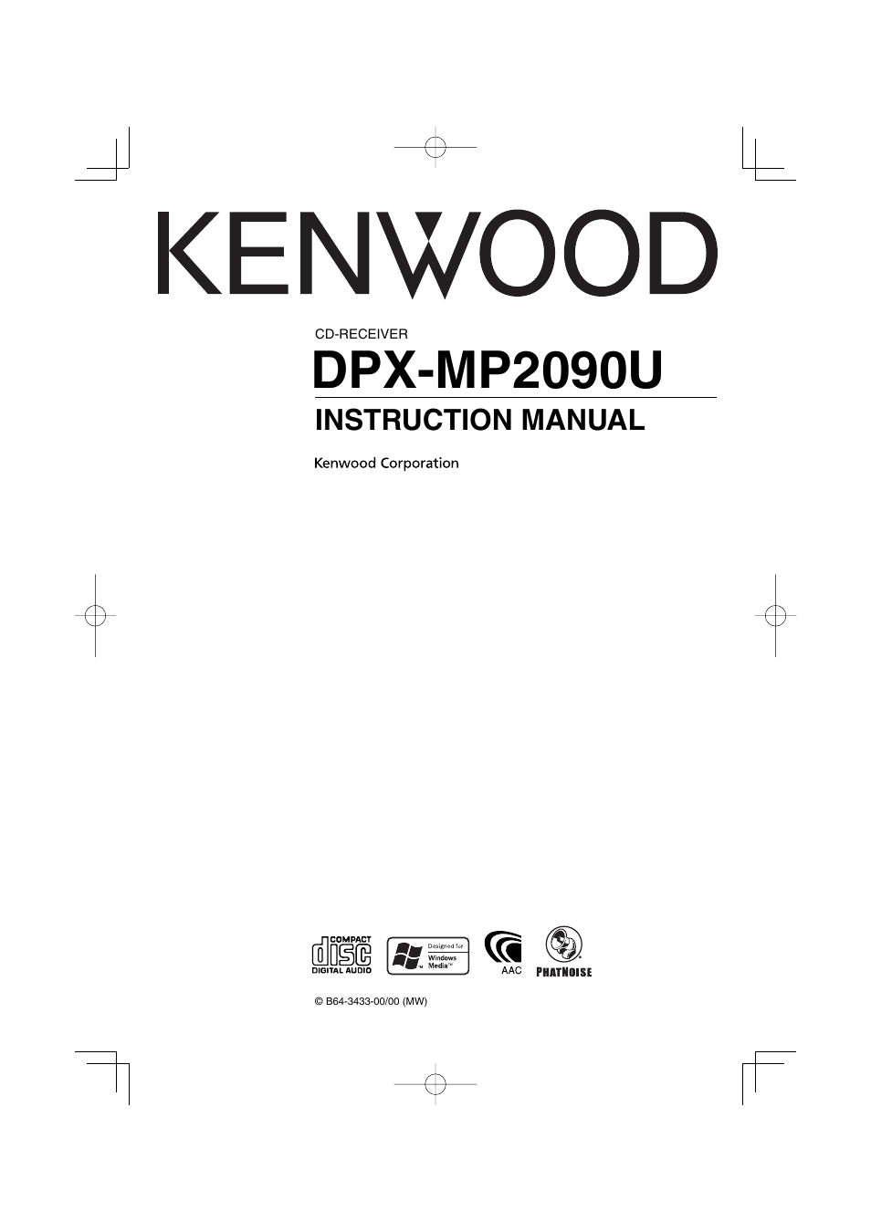 Kenwood DPX-MP2090U User Manual | 44 pages