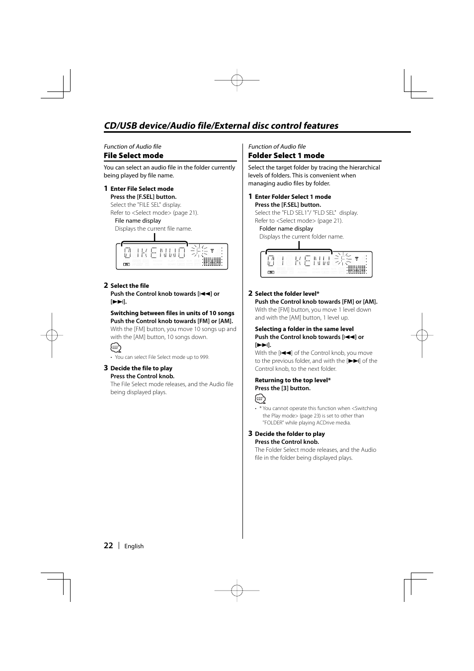 Kenwood DPX-MP2090U User Manual | Page 22 / 44