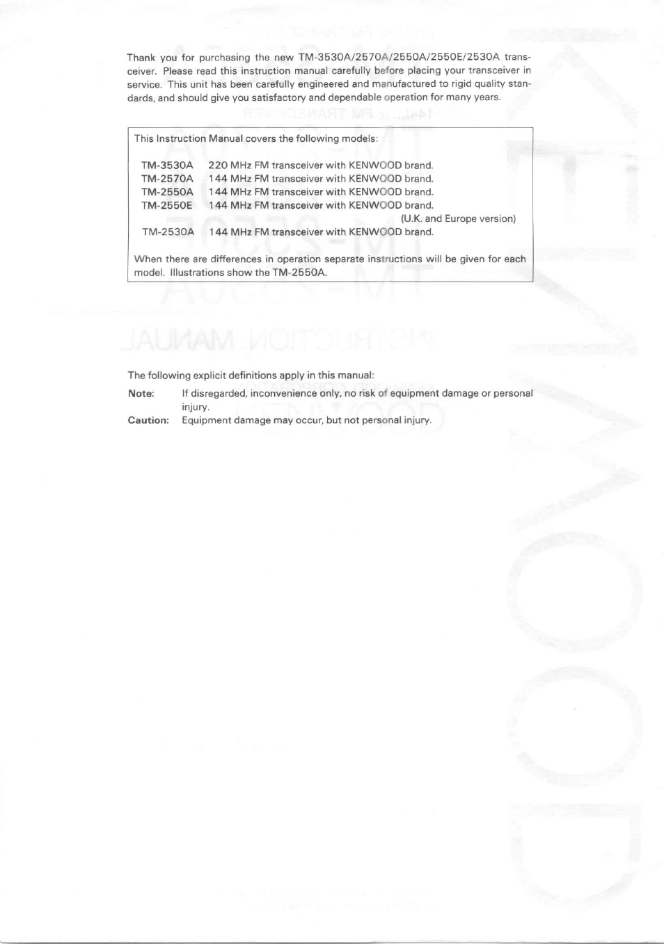 Kenwood TM-3530A User Manual | Page 2 / 47