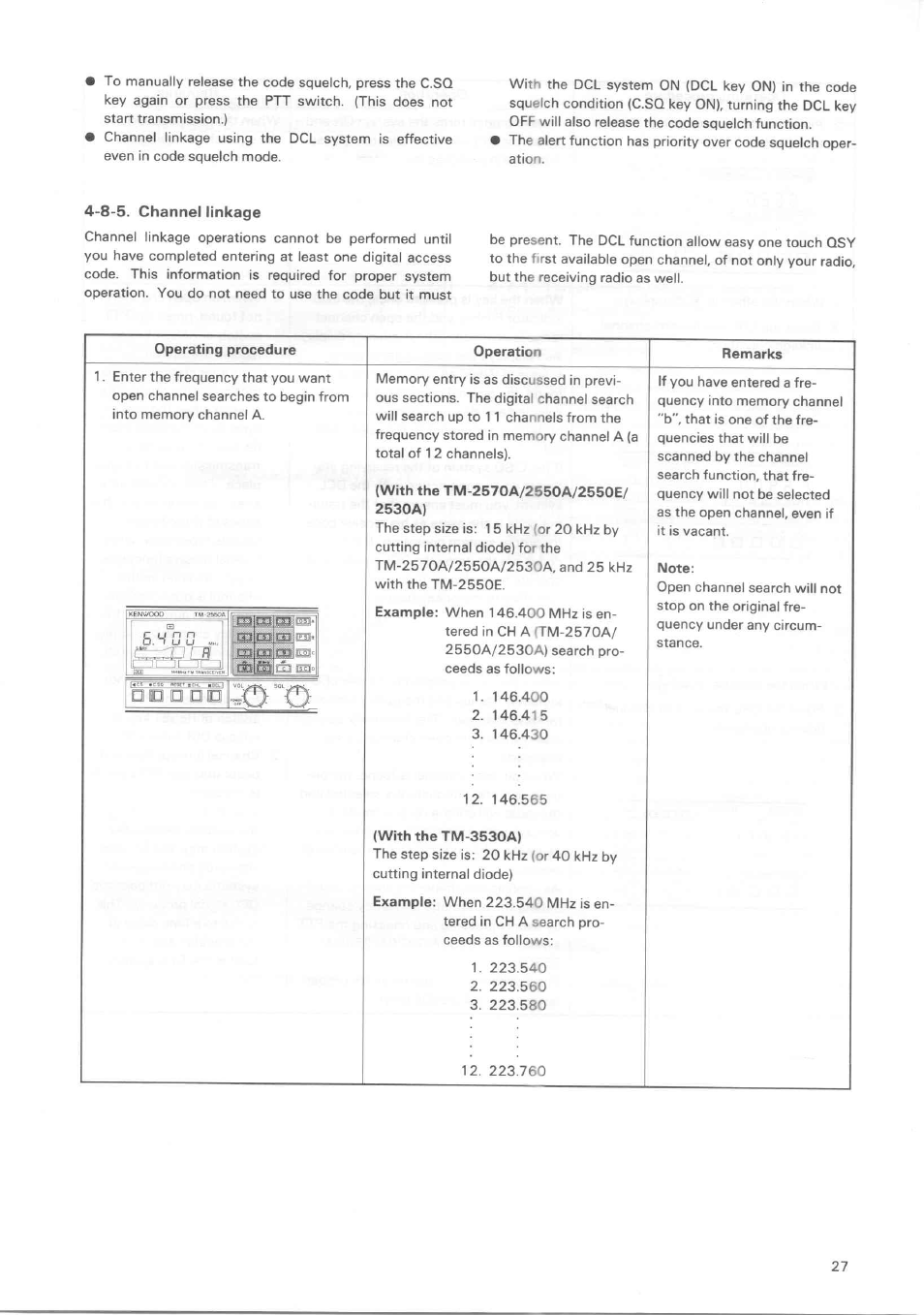8-5. channel linkage, D o od | Kenwood TM-3530A User Manual | Page 27 / 47