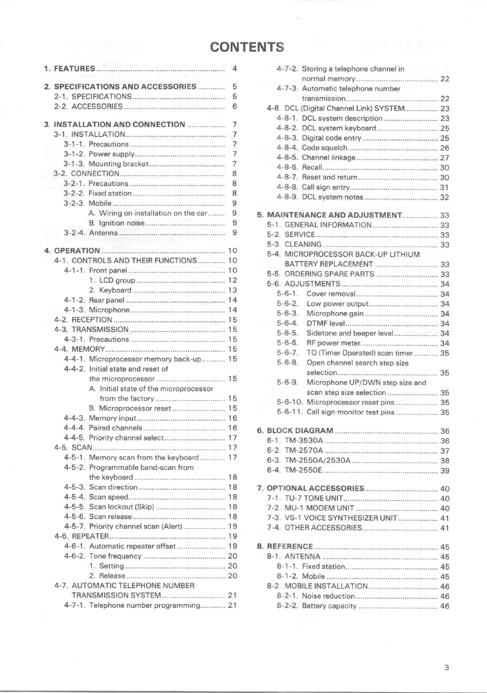 Kenwood TM-3530A User Manual | Page 3 / 47