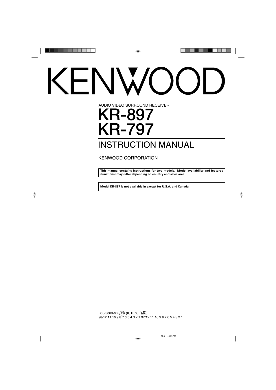 Kenwood KR-797 User Manual | 32 pages