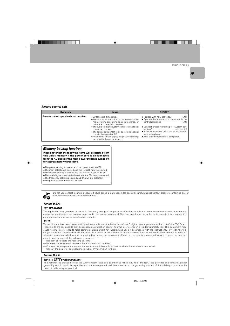 Kenwood KR-797 User Manual | Page 29 / 32