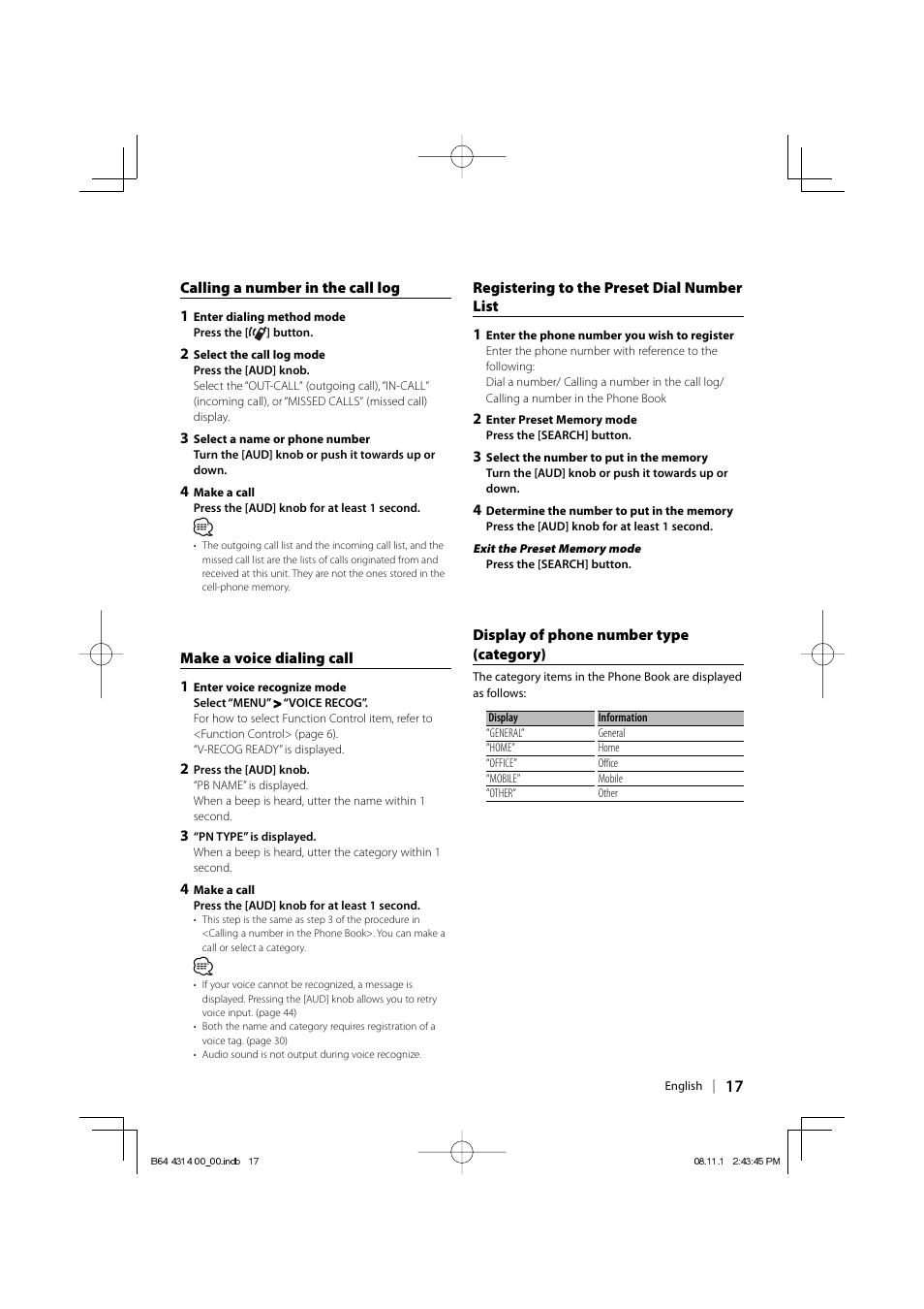 Kenwood KDC-BT742U User Manual | Page 17 / 140