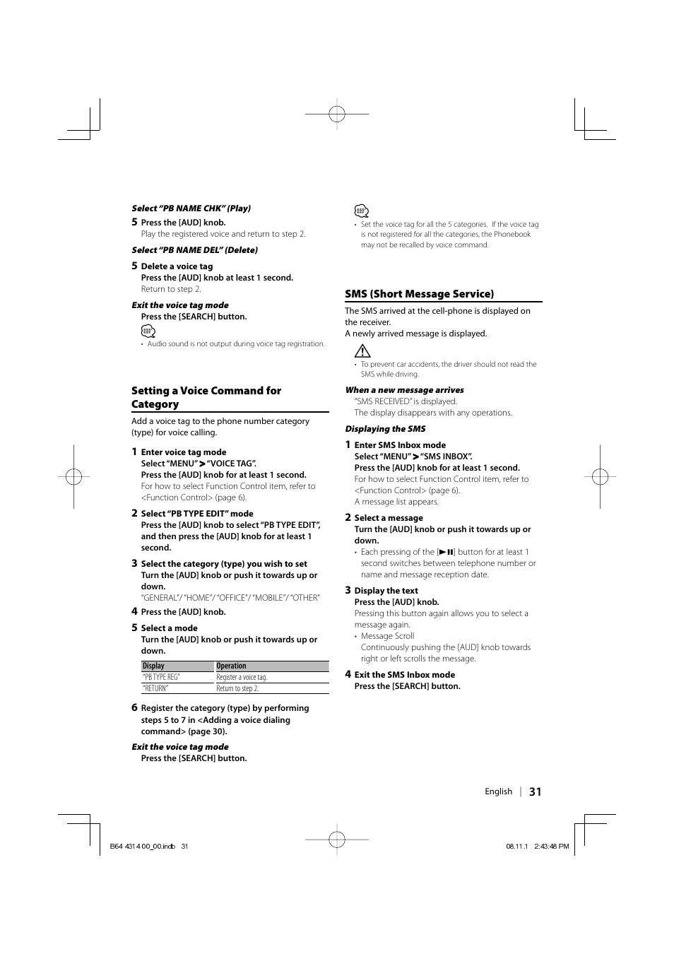 Kenwood KDC-BT742U User Manual | Page 31 / 140