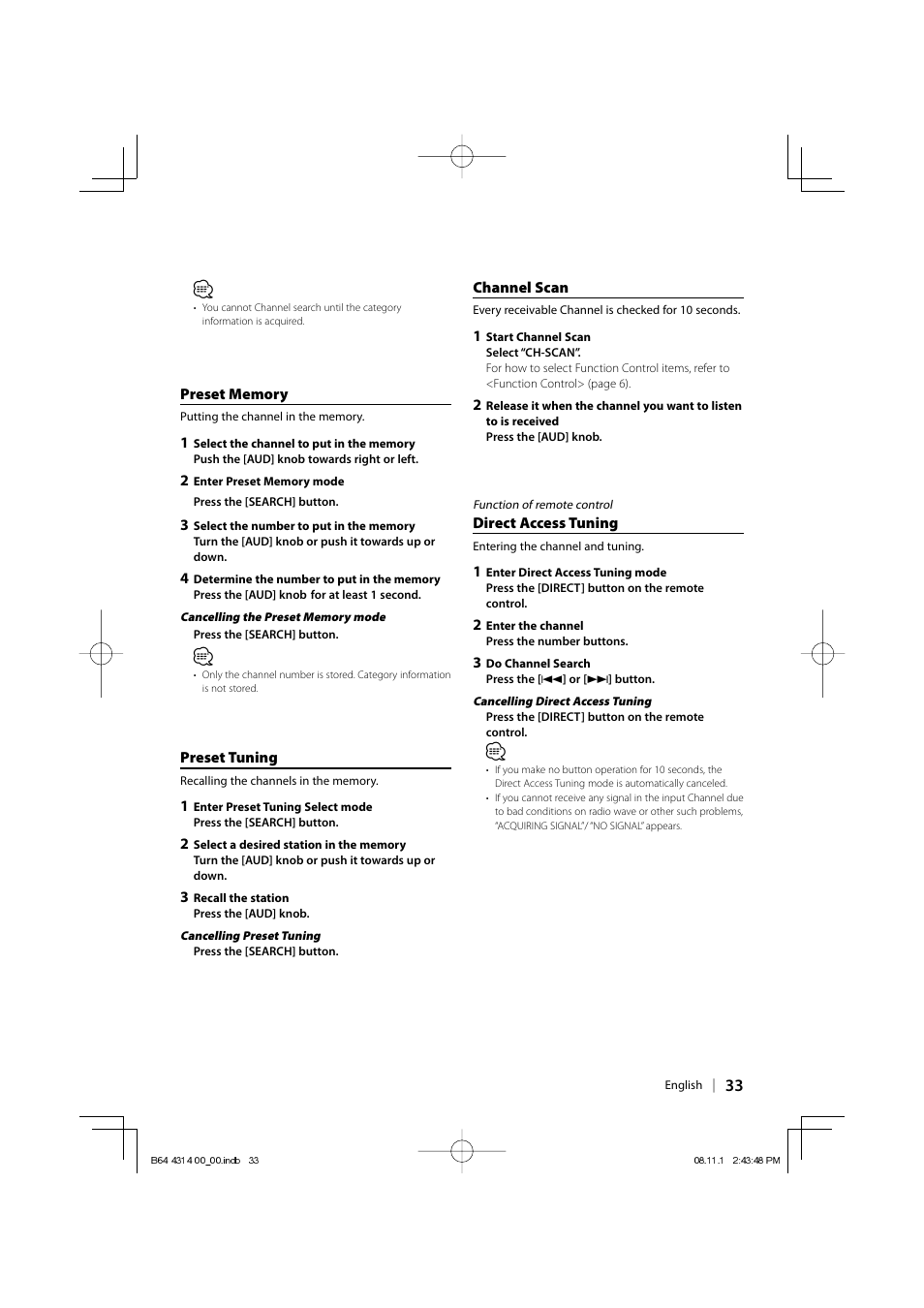 Kenwood KDC-BT742U User Manual | Page 33 / 140