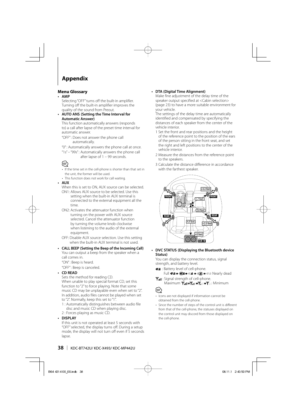 Appendix | Kenwood KDC-BT742U User Manual | Page 38 / 140