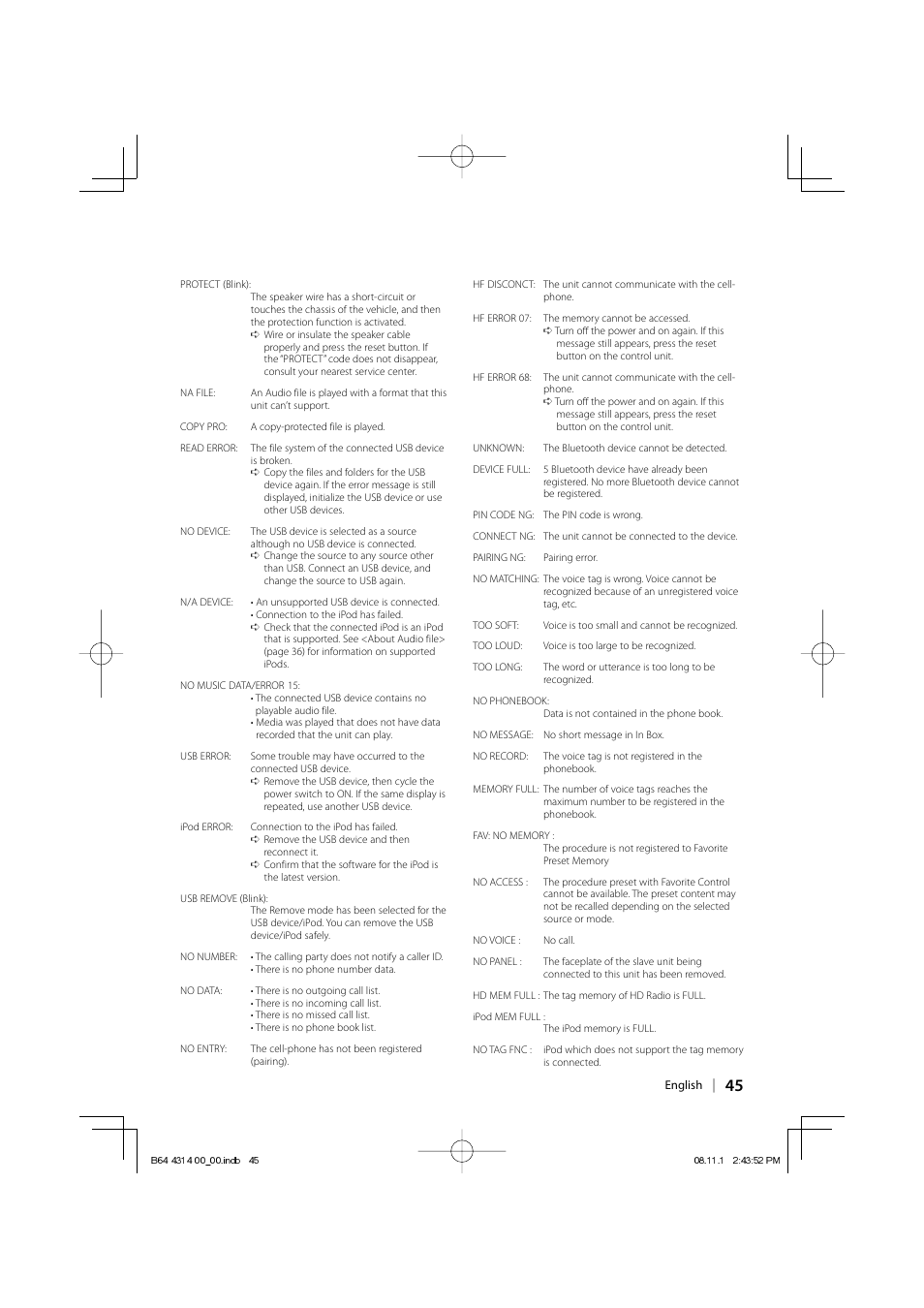 Kenwood KDC-BT742U User Manual | Page 45 / 140