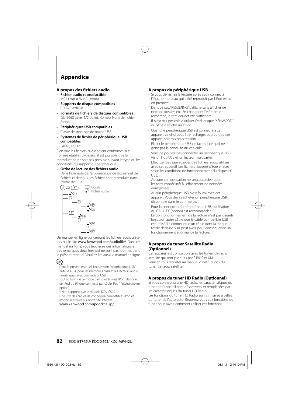 Appendice | Kenwood KDC-BT742U User Manual | Page 82 / 140